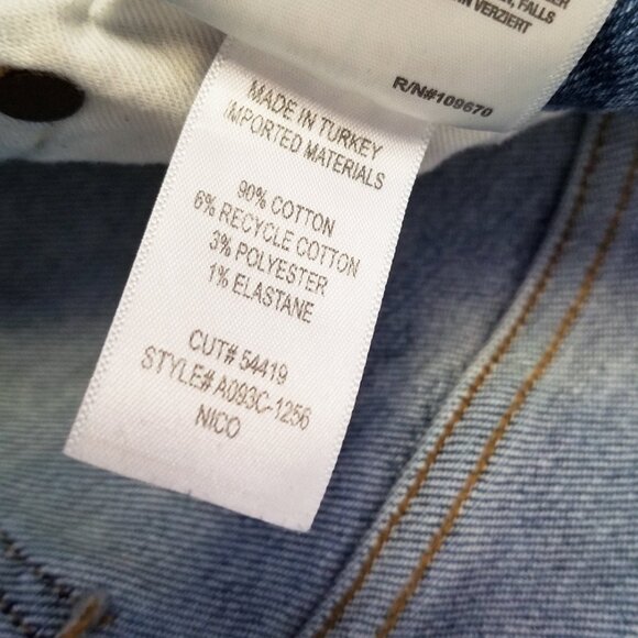 AGOLDE Nico High Rise Slim-Fit Distressed Jeans Shoreline Revolve Button Fly 23 - Picture 9 of 15